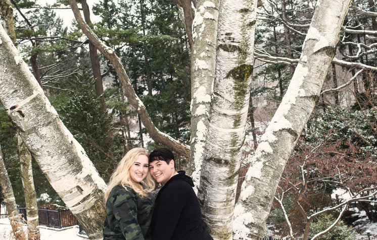 Sharing A Smile For The Camera In A Winter Scene