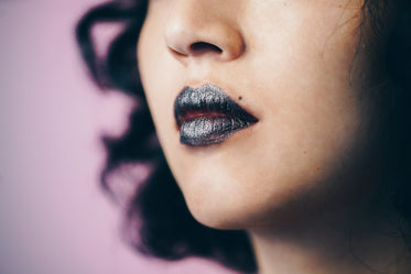 shimmering black lipstick