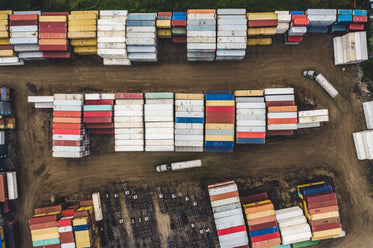 shipping containers in yard