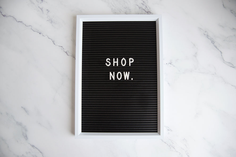 shop now letter board