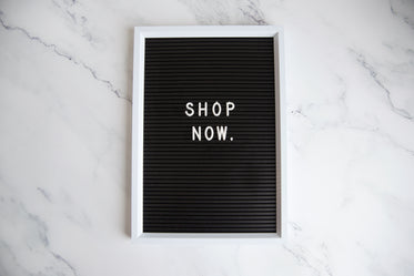 shop now letter board