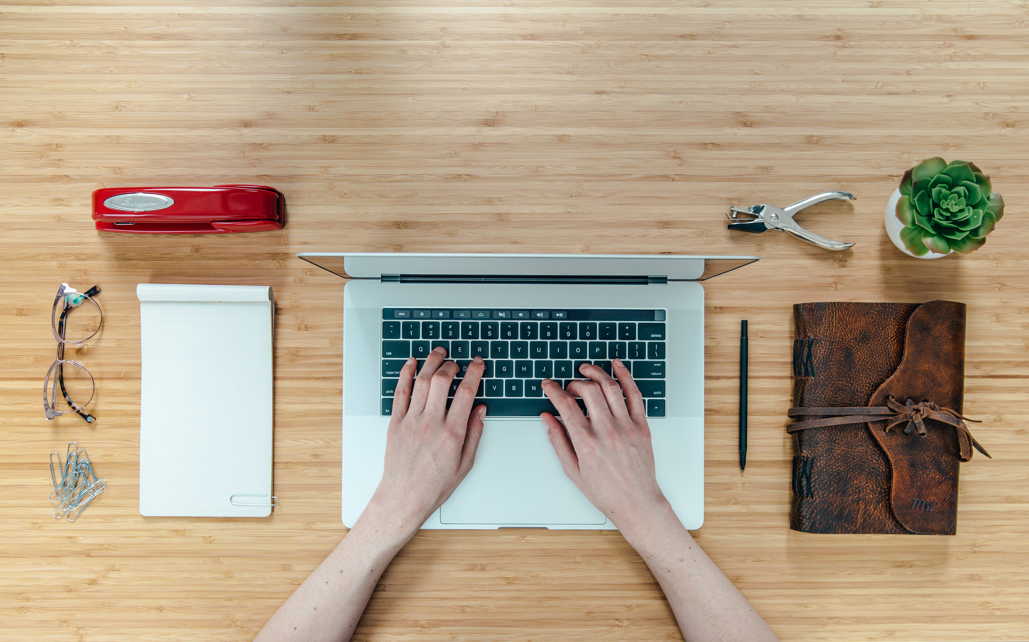 Remote worker on a computer at a desk