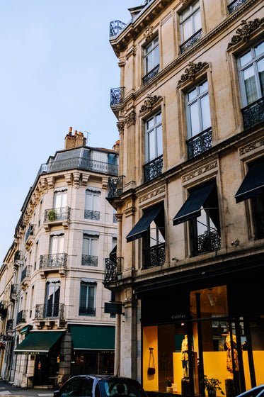 shops on a quiet street corner