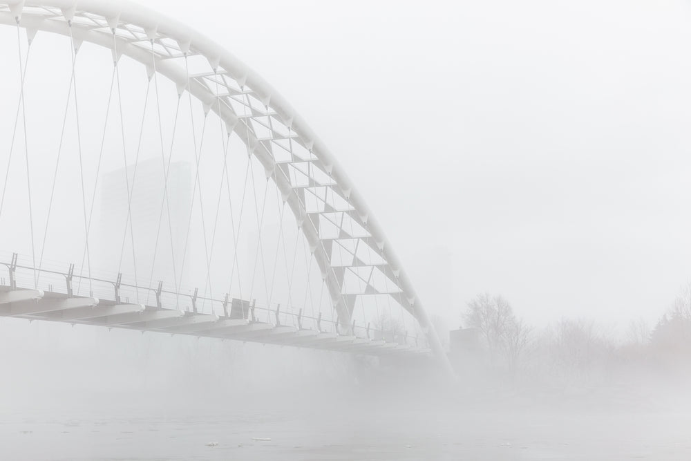 side bridge through fog