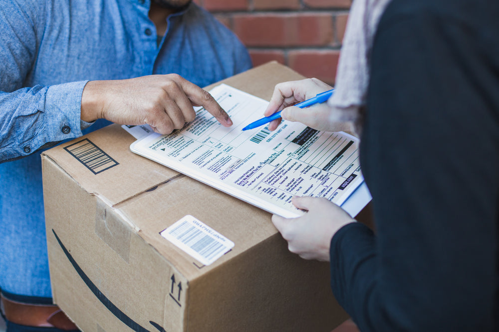 signing shipping forms for large box