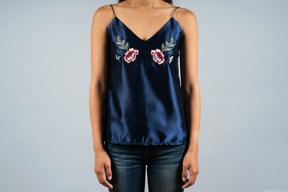 silky embroidered tank