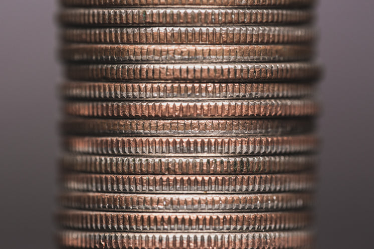 Silver Coin Stack Close Up