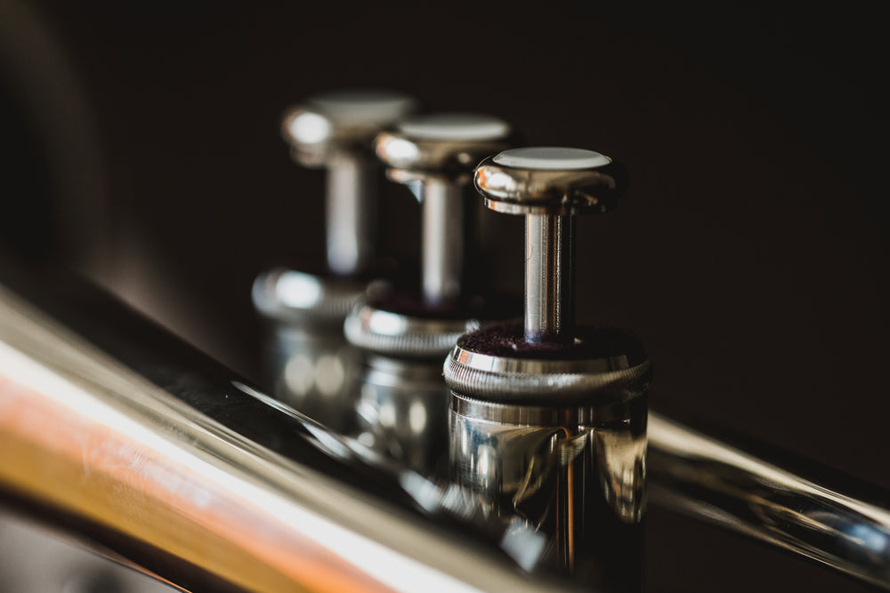 silver trumpet buttons and valves