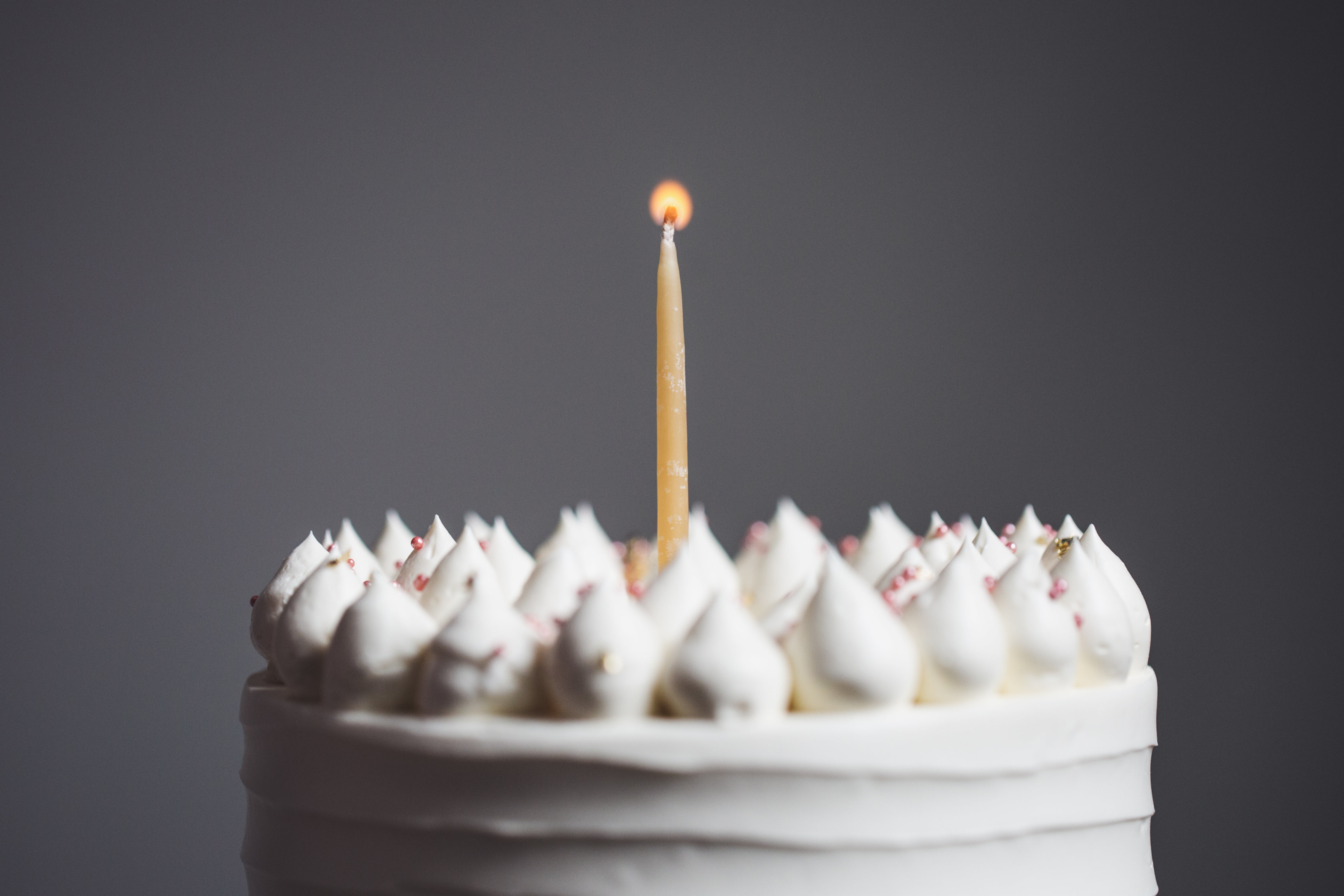 Single Candle On Birthday Cake