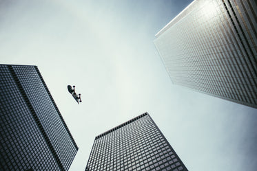 skateboard in sky