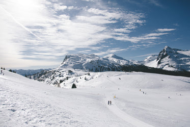 ski tracks in the mountains