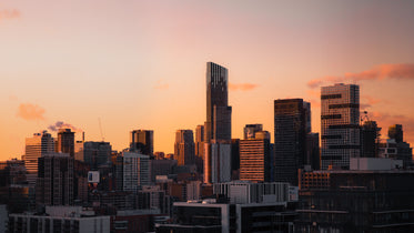 skyline at sunset