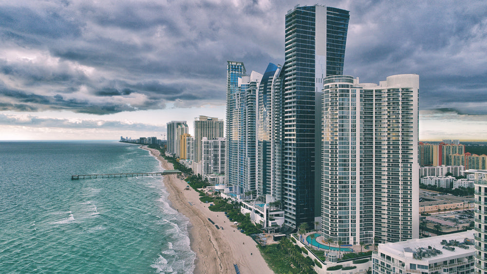 skyscrapers at the beach