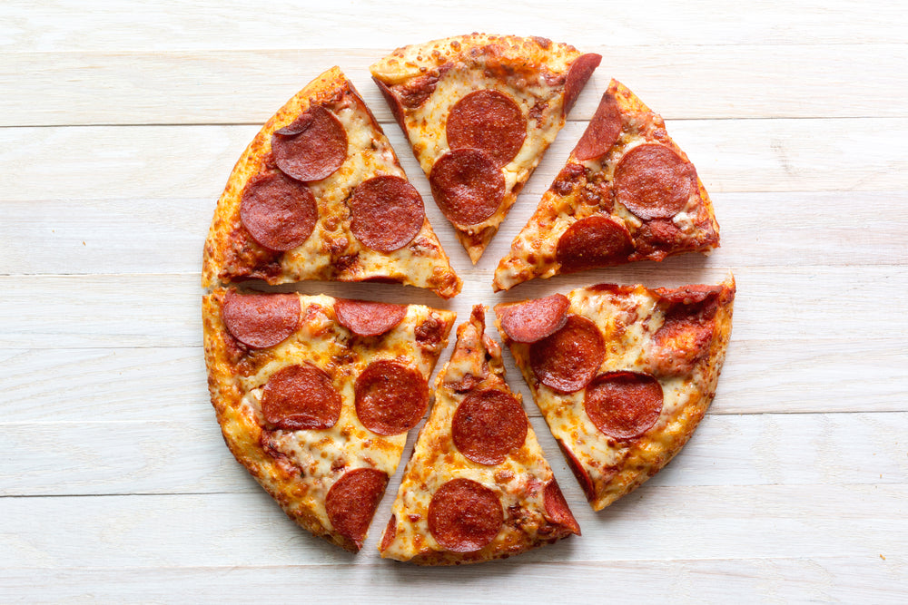 sliced pizza circle