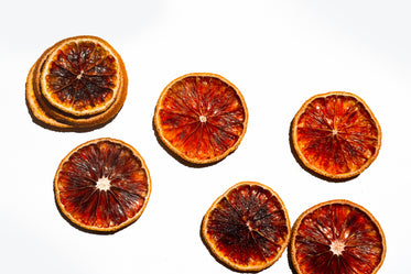 slices of citrus on a white background