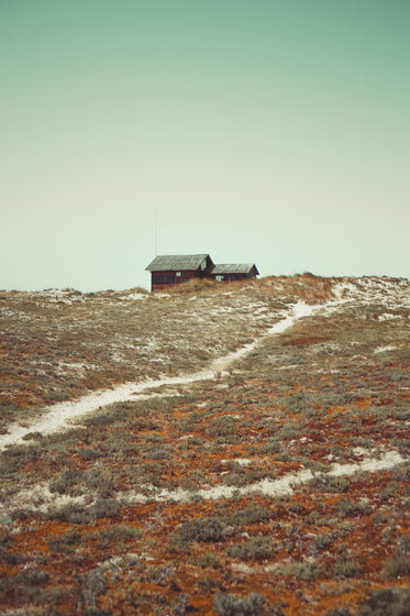 small cabin on hill