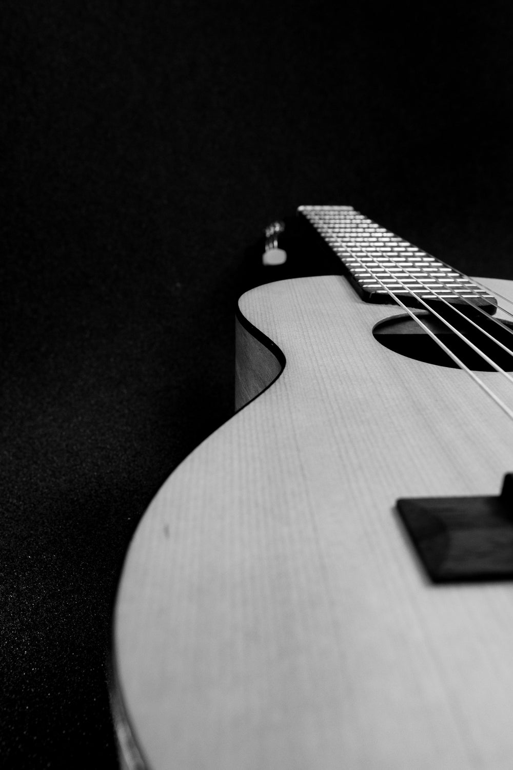 small guitar black and white