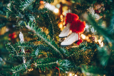 small skates ornament on tree