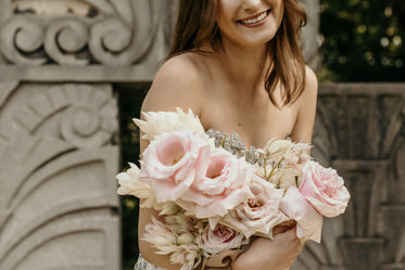 smiling bride on wedding day