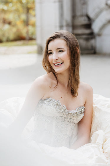 smiling bride wedding photo