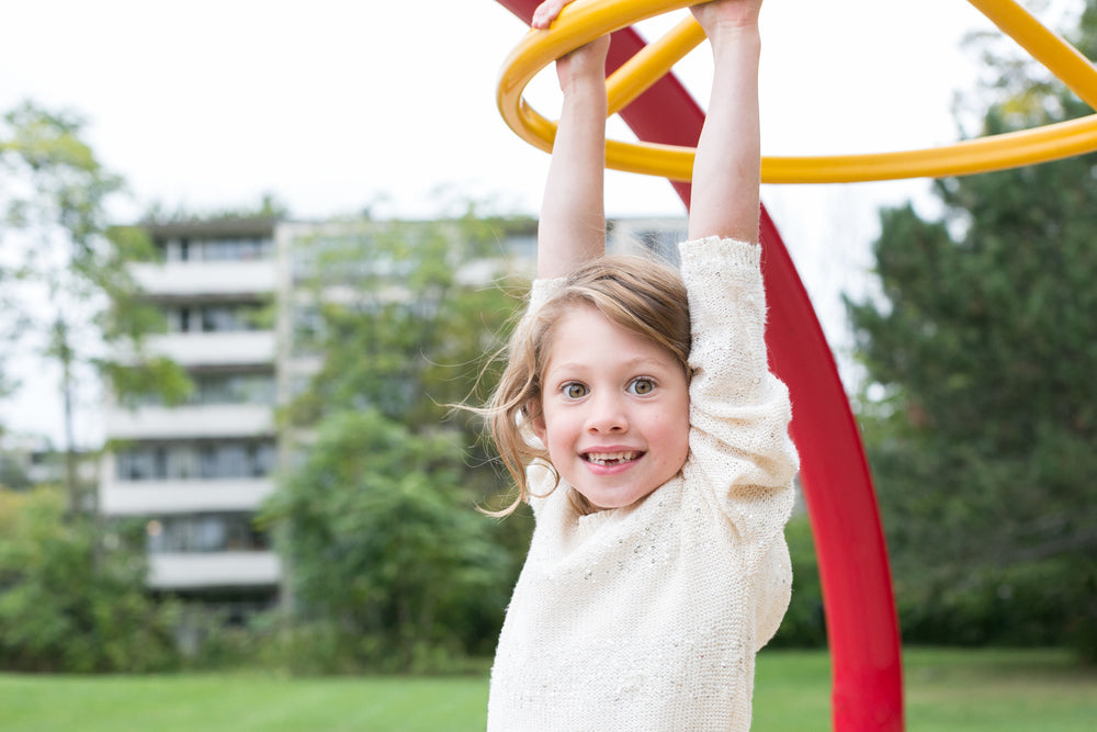 smiling girl at playground