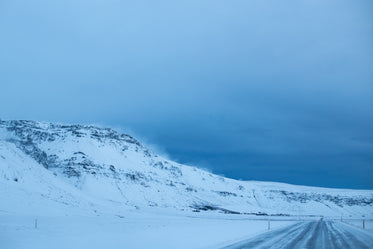 snow capped iceland hillside