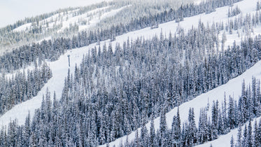 snow covered mountain with chair lift