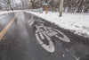 snowy winter bike lane