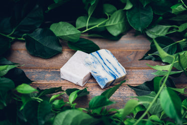 soap with bright blue