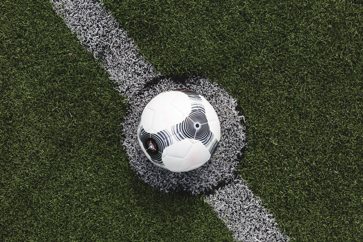 Soccer Ball Lined Up For Kick