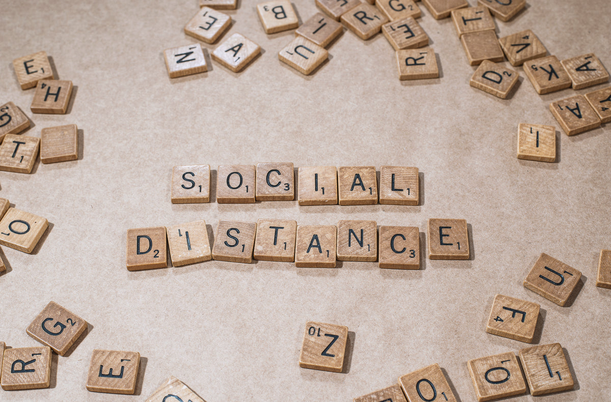 social distance in letter tiles