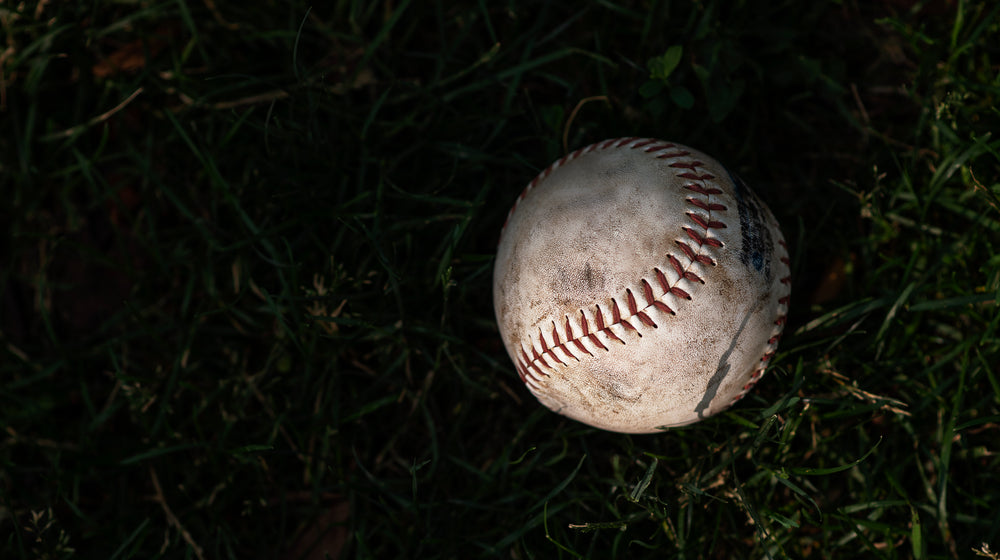 softball in grass