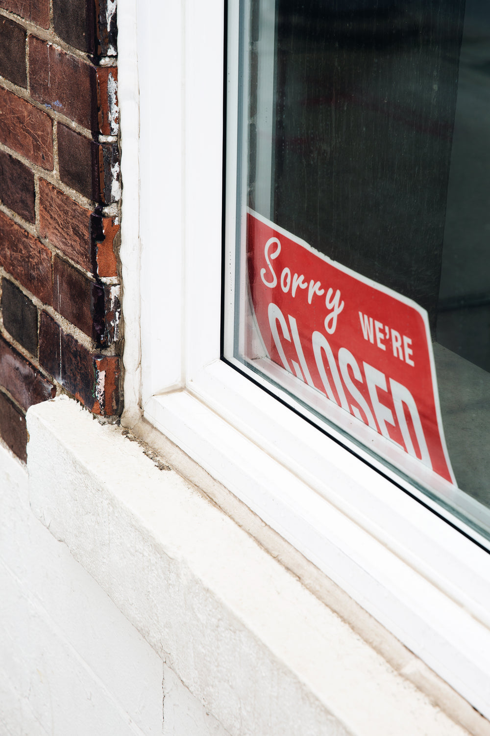 sorry we're closed sign in window