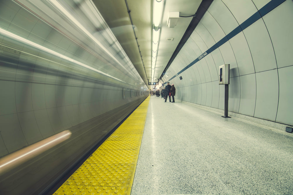 speeding train through subway