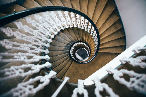 spiral staircase from above