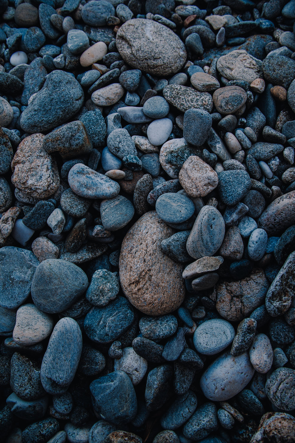 spread of rounded stones