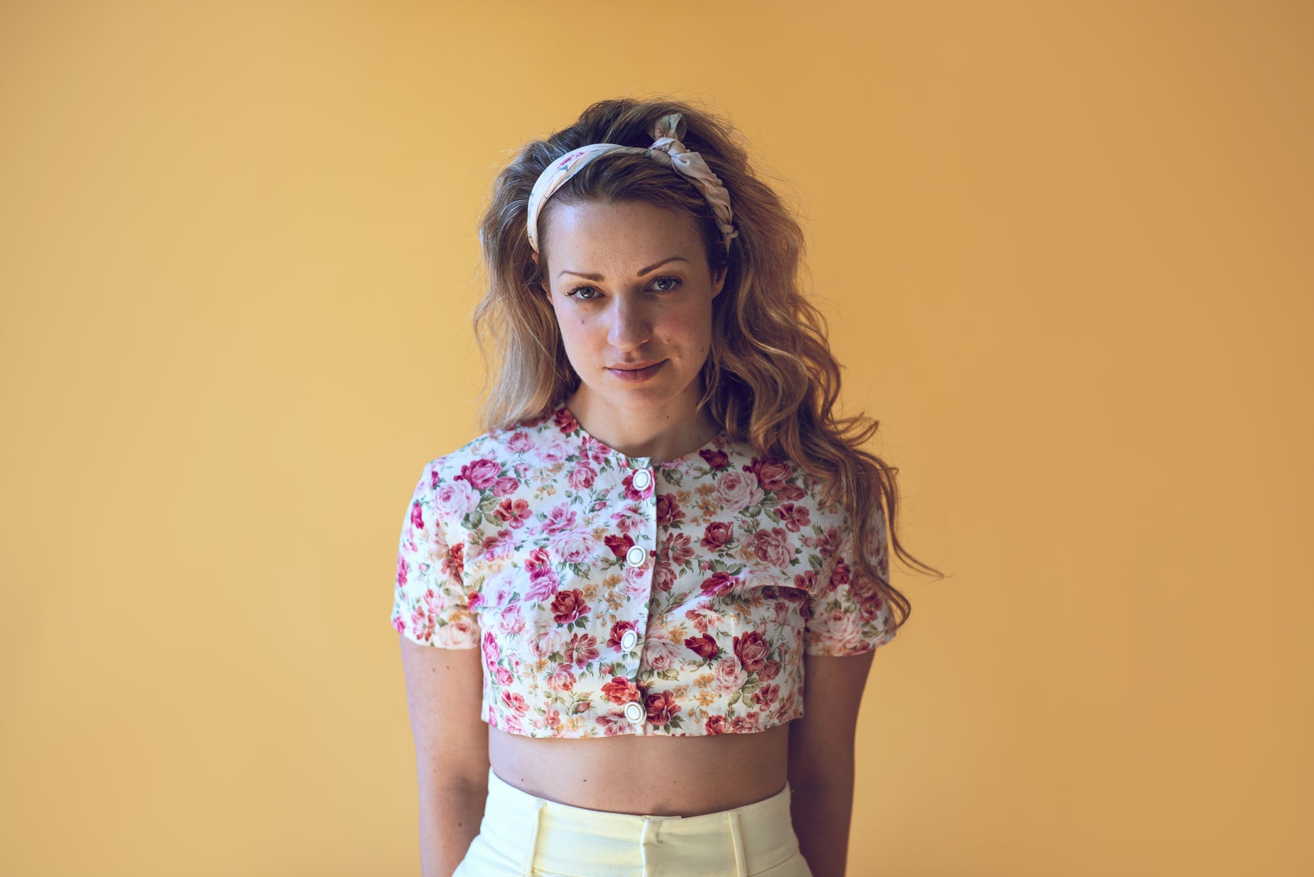 Browse Free HD Images of Spring Fashion Model With Yellow Background