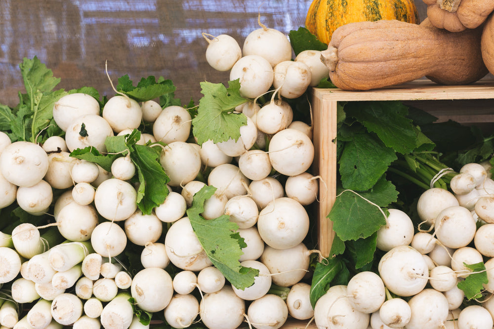 stacked market vegetables