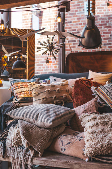 stacks of pillows and blankets