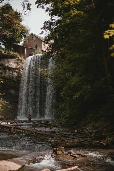 standing in the waterfall