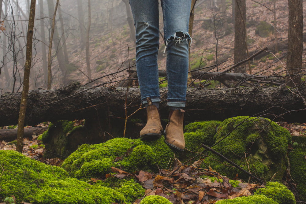 standing in woods