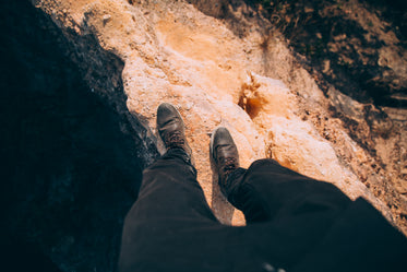 standing on a rock face