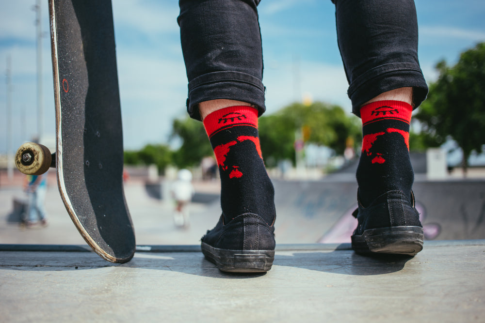 standing with skateboard