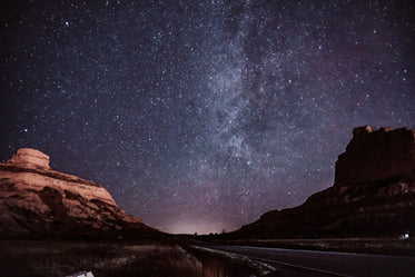 starry skies in the dessert canyons