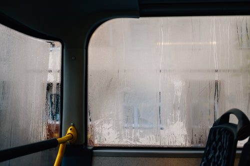 steamed up bus windows