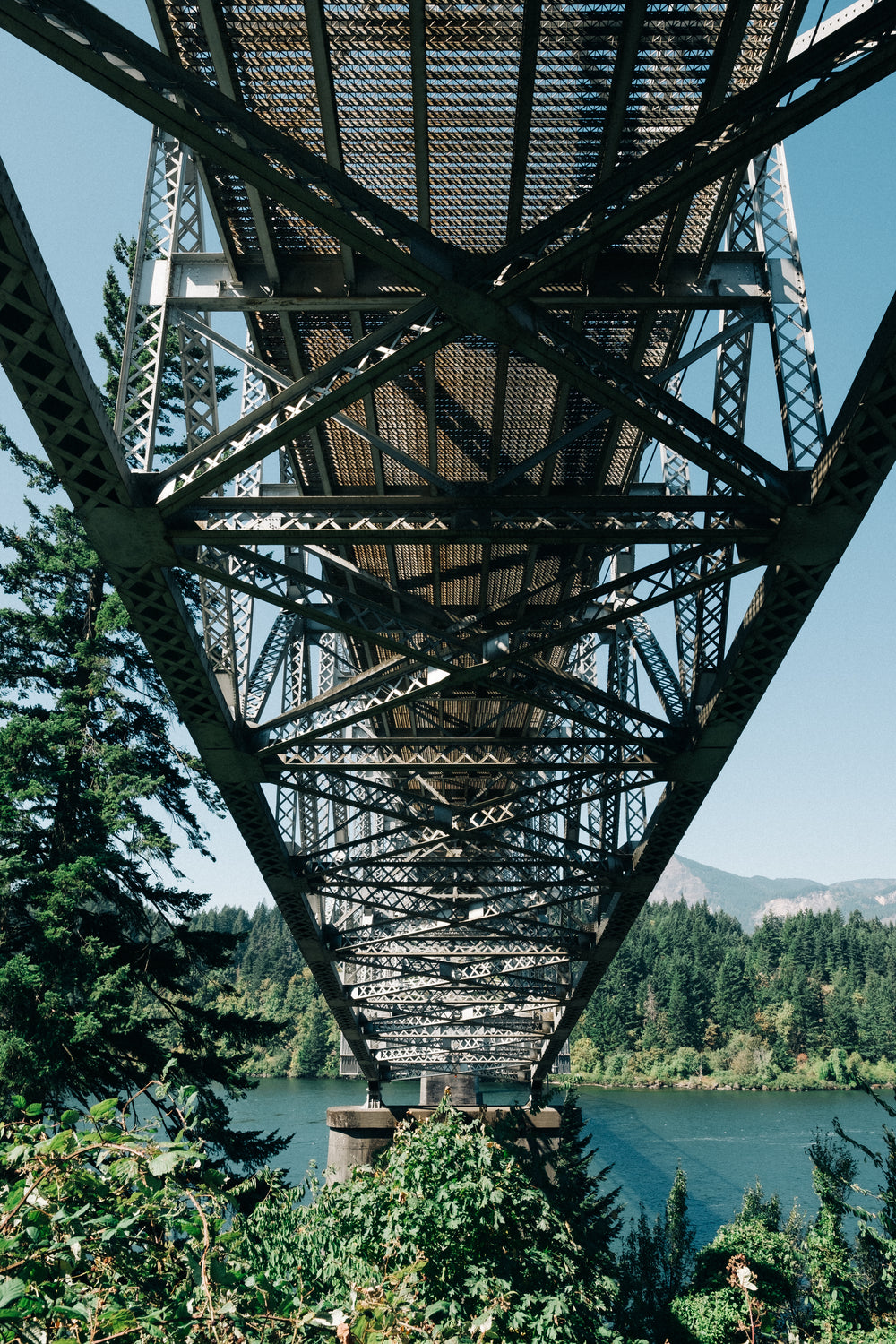 steel beams under bridge