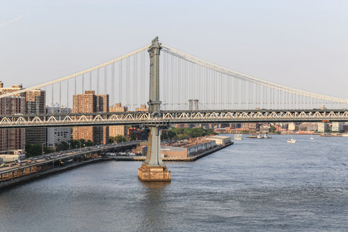 steel bridge overlooking water
