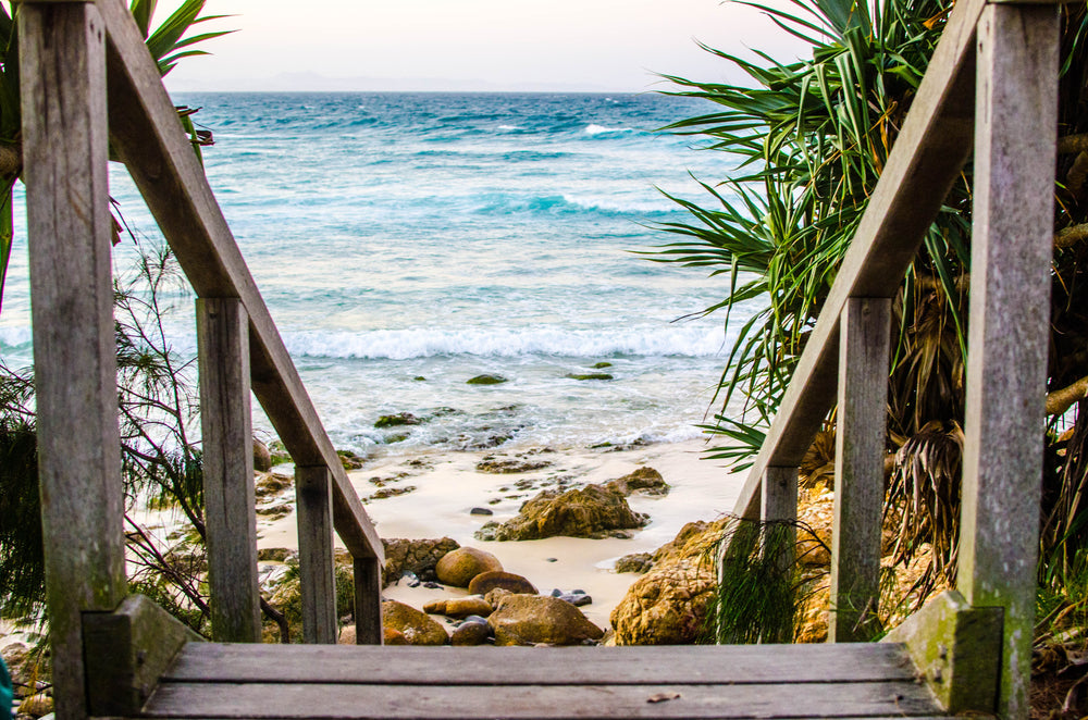 steps leading to the sea