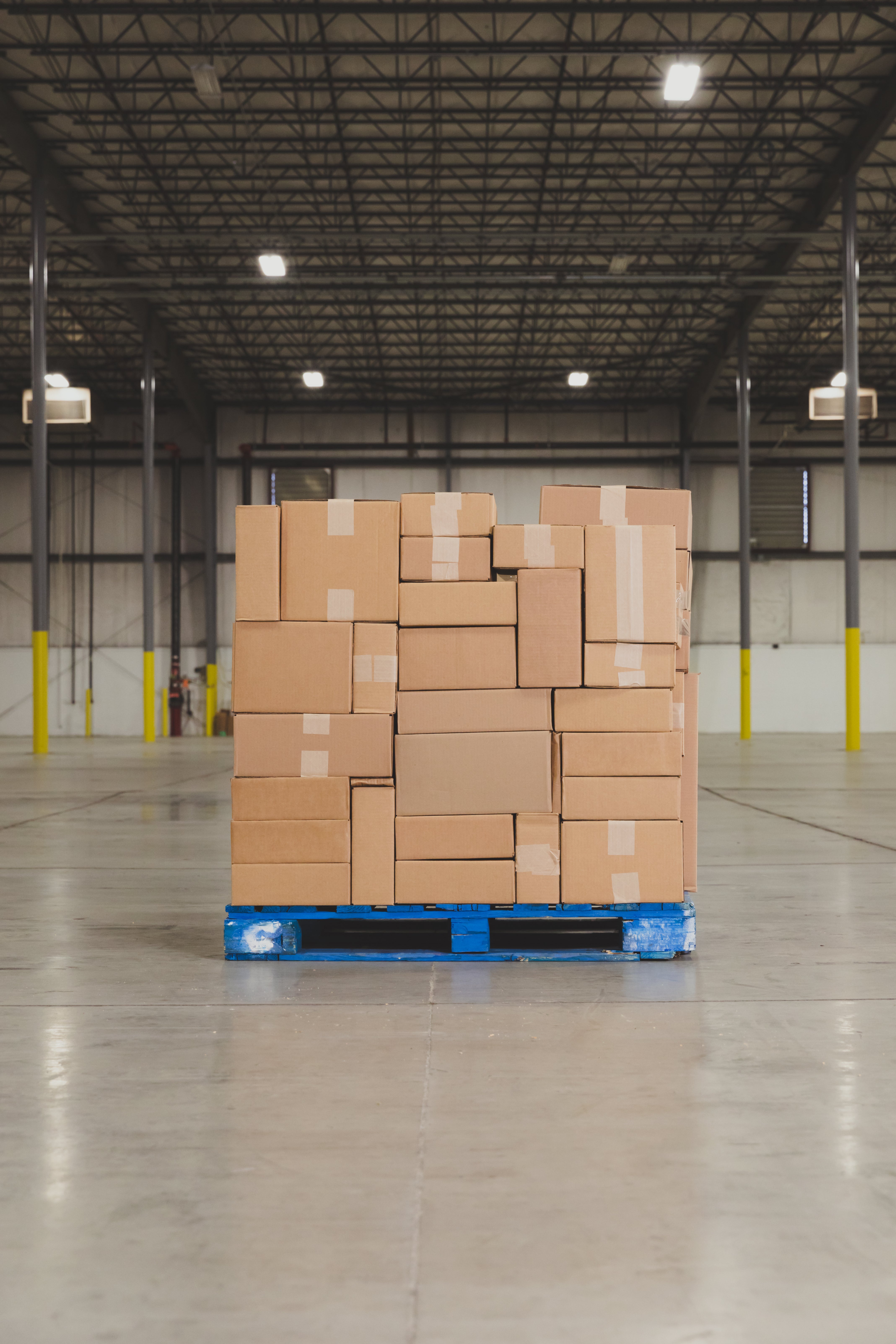 Paper Pallet Placed On Warehouse Stock Photo 1195457248