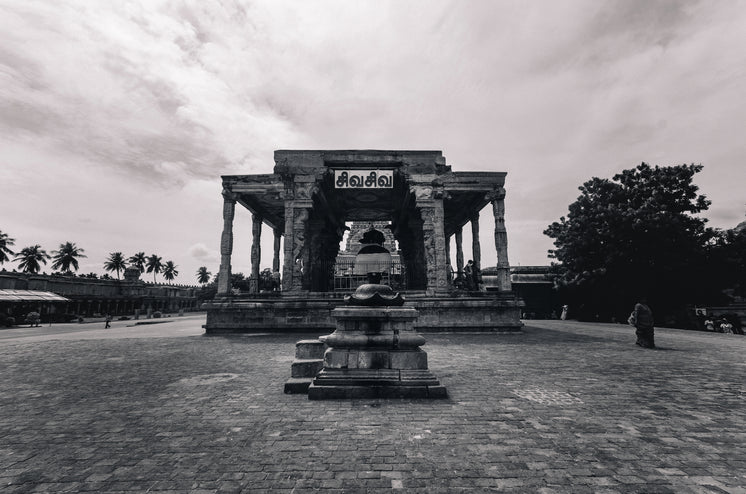 stone-building-and-statue-in-hindu-templ